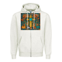 Oatmeal Heather fall cross tumbler Zipper Hoodie - RanaPortraitStore