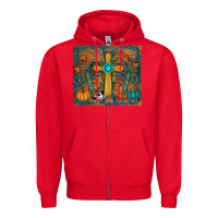 Red fall cross tumbler Zipper Hoodie - RanaPortraitStore
