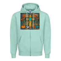 Seafoam fall cross tumbler Zipper Hoodie - RanaPortraitStore