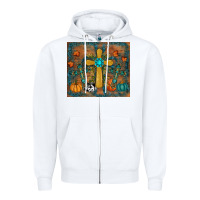 White fall cross tumbler Zipper Hoodie - RanaPortraitStore