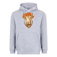 Heather Grey Charolais Cow Heavyweight Hoodie - RanaPortraitStore