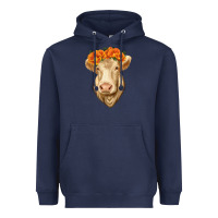 Navy Charolais Cow Heavyweight Hoodie - RanaPortraitStore