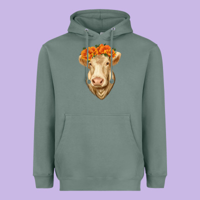 Charolais Cow Heavyweight Hoodie Designed By Ranaportraitstore