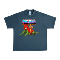 Midnight Navy he man and battle cat Urban Heavy Tee - artisFamous