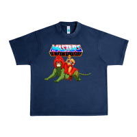 Navy he man and battle cat Urban Heavy Tee - artisFamous