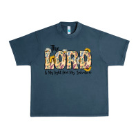 Midnight Navy the lord is my light and my salvation Urban Heavy Tee - CowhideDigitalArt