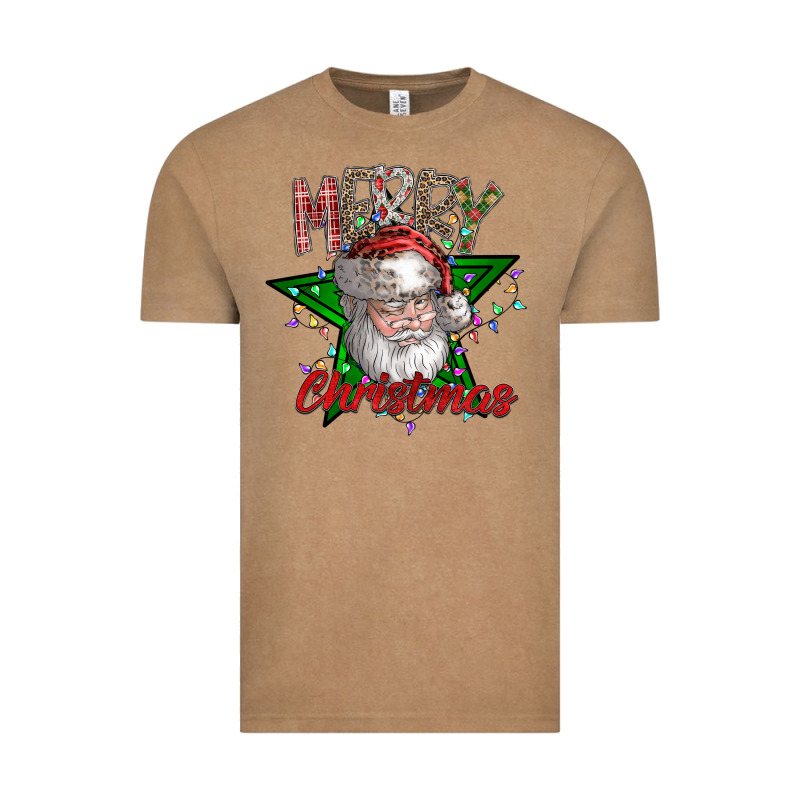 Festive Santa Claus Greeting Vintage Tee by CowhideDigitalArt | Teevron