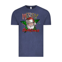 Vintage Denim festive santa claus greeting Vintage Tee - CowhideDigitalArt
