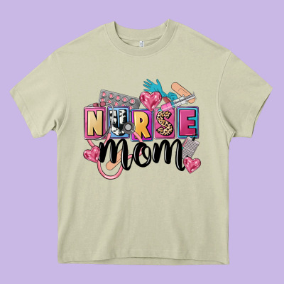 Nurse Mom Heavy Core Tee Designed By Fadigitalartstudio
