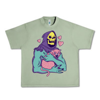 Oil Green skeletor's hug cat Urban Heavy Tee - artisFamous
