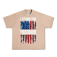 Burro I STAND FOR FREEDOM WITH A DISTRESSED AMERICAN FLAG Urban Heavy Tee - artisFamous