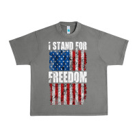 Tornado I STAND FOR FREEDOM WITH A DISTRESSED AMERICAN FLAG Urban Heavy Tee - artisFamous
