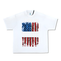 White I STAND FOR FREEDOM WITH A DISTRESSED AMERICAN FLAG Urban Heavy Tee - artisFamous