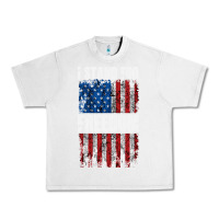 Lunar Rock I STAND FOR FREEDOM WITH A DISTRESSED AMERICAN FLAG Urban Heavy Tee - artisFamous