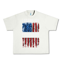 Pistachio I STAND FOR FREEDOM WITH A DISTRESSED AMERICAN FLAG Urban Heavy Tee - artisFamous