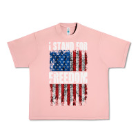 Salmon I STAND FOR FREEDOM WITH A DISTRESSED AMERICAN FLAG Urban Heavy Tee - artisFamous