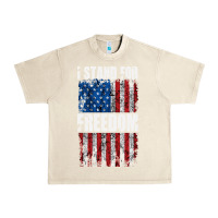 Sandshell I STAND FOR FREEDOM WITH A DISTRESSED AMERICAN FLAG Urban Heavy Tee - artisFamous