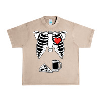 French Oak dad skeleton halloween beer pizza Urban Heavy Tee - artisFamous