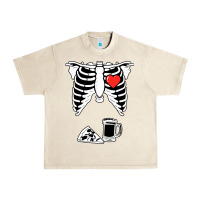 Sandshell dad skeleton halloween beer pizza Urban Heavy Tee - artisFamous