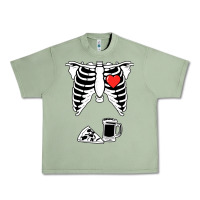 Oil Green dad skeleton halloween beer pizza Urban Heavy Tee - artisFamous