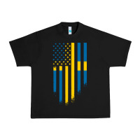Black Sweden Swedish Roots American Flag | Canadian Roots Urban Heavy Tee - artisFamous