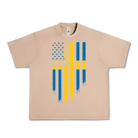 Burro Sweden Swedish Roots American Flag | Canadian Roots Urban Heavy Tee - artisFamous