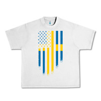 Lunar Rock Sweden Swedish Roots American Flag | Canadian Roots Urban Heavy Tee - artisFamous