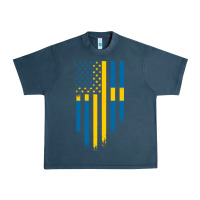 Midnight Navy Sweden Swedish Roots American Flag | Canadian Roots Urban Heavy Tee - artisFamous