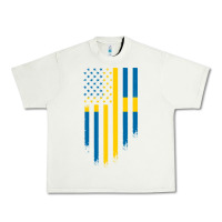 Pistachio Sweden Swedish Roots American Flag | Canadian Roots Urban Heavy Tee - artisFamous