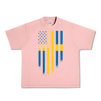 Salmon Sweden Swedish Roots American Flag | Canadian Roots Urban Heavy Tee - artisFamous