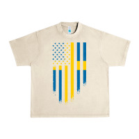 Sandshell Sweden Swedish Roots American Flag | Canadian Roots Urban Heavy Tee - artisFamous