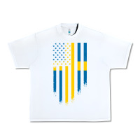 White Sweden Swedish Roots American Flag | Canadian Roots Urban Heavy Tee - artisFamous