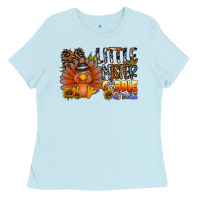 Baby Blue little mister gobble gobble Ladies Tee - CowhideDigitalArt