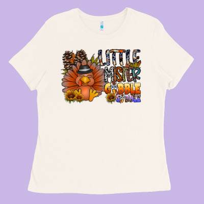 Little Mister Gobble Gobble Ladies Tee Designed By Cowhidedigitalart