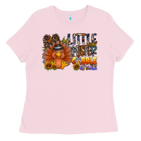 Bubblegum Pink little mister gobble gobble Ladies Tee - CowhideDigitalArt