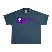 Midnight Navy nyu new york university purple Urban Heavy Tee - artisFamous