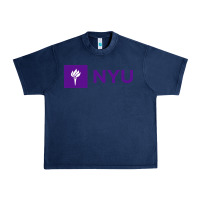 Navy nyu new york university purple Urban Heavy Tee - artisFamous