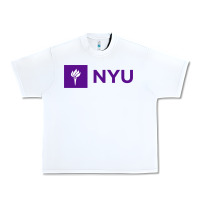 White nyu new york university purple Urban Heavy Tee - artisFamous