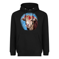 Black Hereford Bull Heavyweight Hoodie - RanaPortraitStore