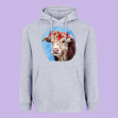 Hereford Bull Heavyweight Hoodie Designed By Ranaportraitstore