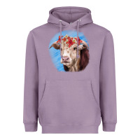 Lavender Hereford Bull Heavyweight Hoodie - RanaPortraitStore
