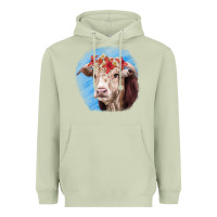 Matcha Hereford Bull Heavyweight Hoodie - RanaPortraitStore