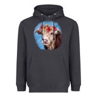 Smoke Hereford Bull Heavyweight Hoodie - RanaPortraitStore