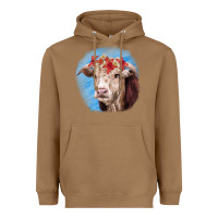 Toasted Coconut Hereford Bull Heavyweight Hoodie - RanaPortraitStore