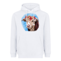 White Hereford Bull Heavyweight Hoodie - RanaPortraitStore