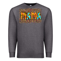 Charcoal Heather Leopard Sunflower Mama Premium Sweatshirt - RanaPortraitStore