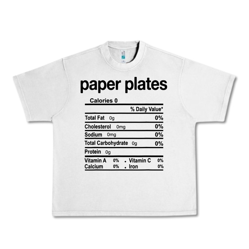 Paper Plates Nutrition Facts Funny Thanksgiving Christmas Urban Heavy Tee by artisFamous | Teevron