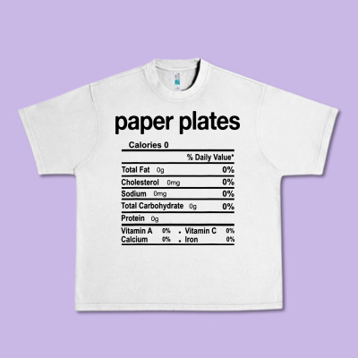 Paper Plates Nutrition Facts Funny Thanksgiving Christmas Urban Heavy Tee Designed By Artisfamous