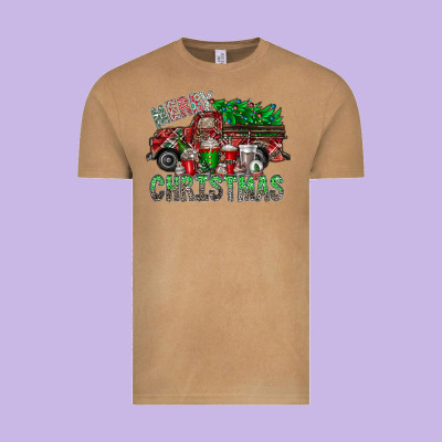 Merry Christmas  Truck Vintage Tee Designed By Cowhidedigitalart