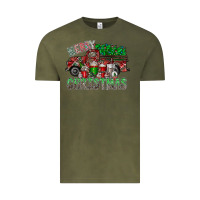 Vintage Olive merry christmas  truck Vintage Tee - CowhideDigitalArt